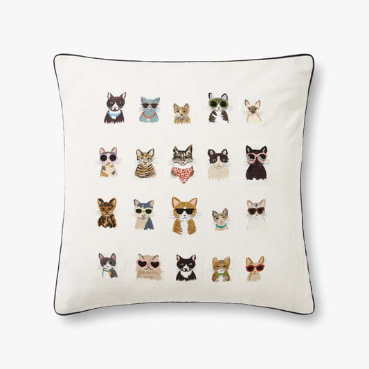 Embroidered Pillow - Cool Cats
