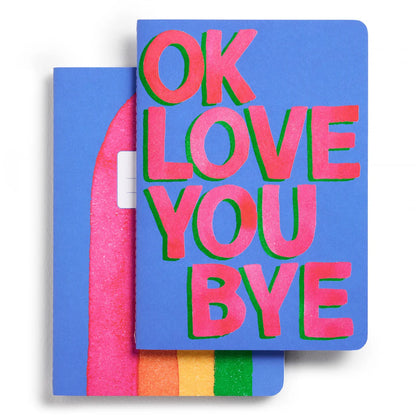 Set of 2 Stitched Notebooks - OkLoveYouBye