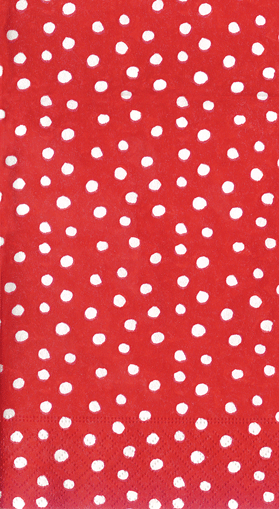 Guest Towels - Small Dots Red