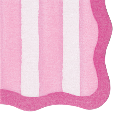Die-Cut Napkin - Cafe Stripe Scallop Pink