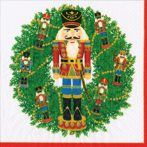 Luncheon Napkins - Nutcracker Wreath