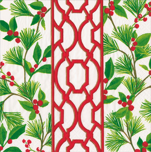 Cocktail Napkins - Knots And Greenery White