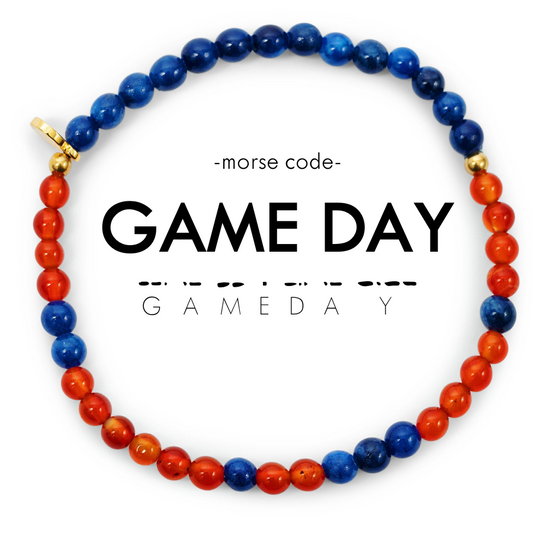 Gameday Morse Code Bracelet - Orange and Blue