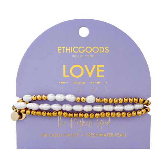 Morse Code Bracelet Stacking Set - Love