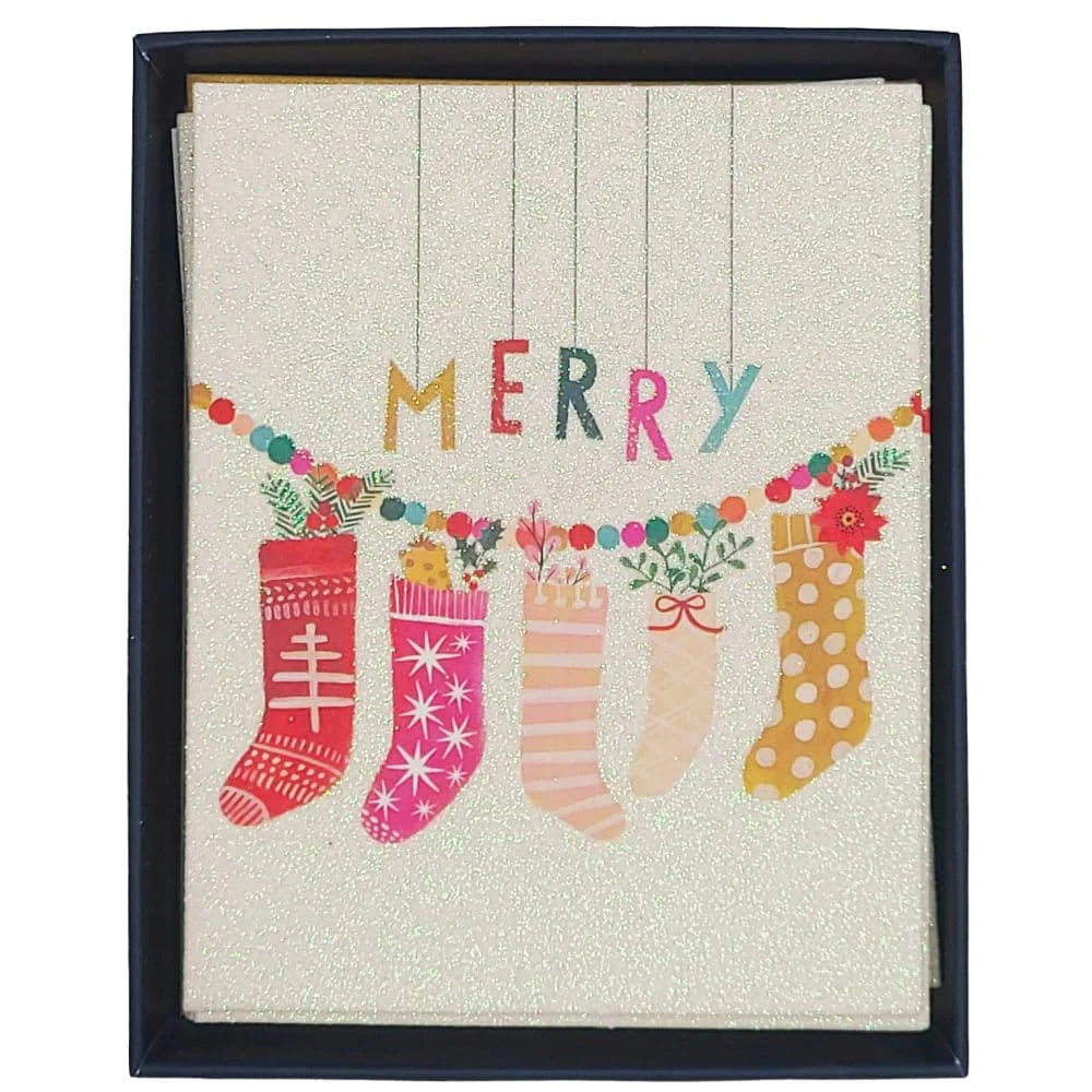 Boxed Christmas Cards - Whimsy Christmas Stockings