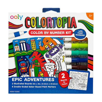 Colortopia Paint Marker By Number Kit - Epic Adventures