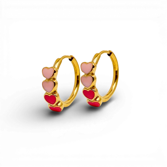 Ombre Heart Hoop Earrings