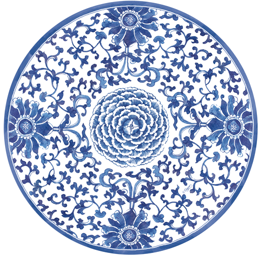 Dinner Plates - Indigo Garden Blue/White