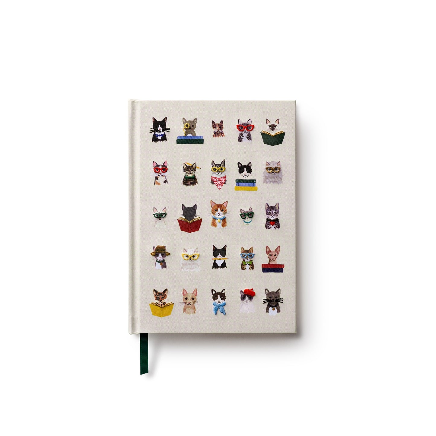 Embroidered Book Journal - Studious Cats