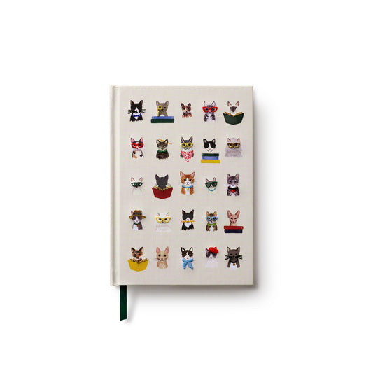 Embroidered Book Journal - Studious Cats