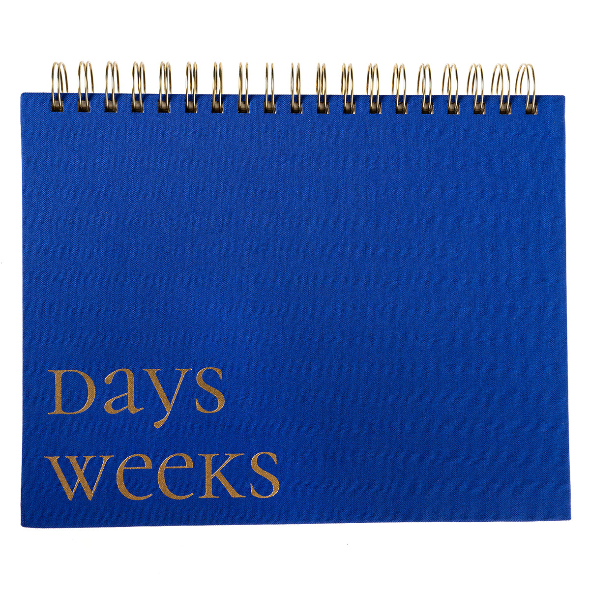 Fabric-Covered Spiral  Weekly Desk Pad - Cobalt Blue