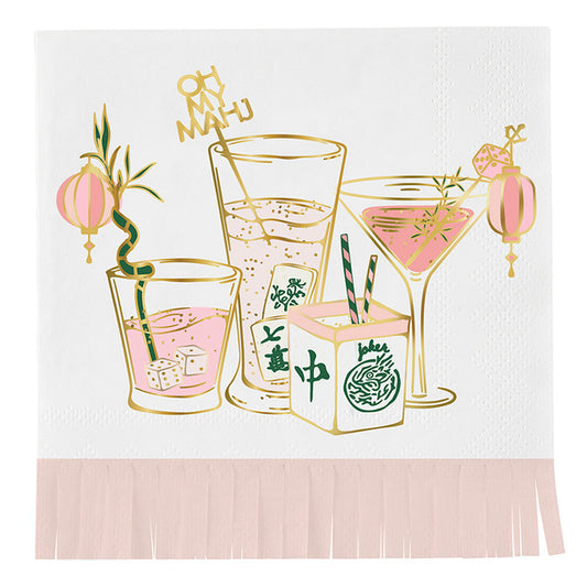 Fringed Cocktail Napkins - Mahjong Cocktails