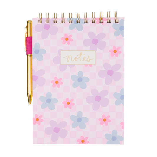 Steno Pad with Pen - Daisy Checker
