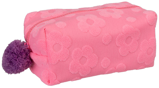 Terry Cloth Dopp Kit - Pink Daises