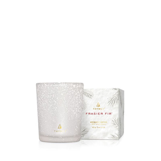 Votive Flocked Candle - Frasier Fir