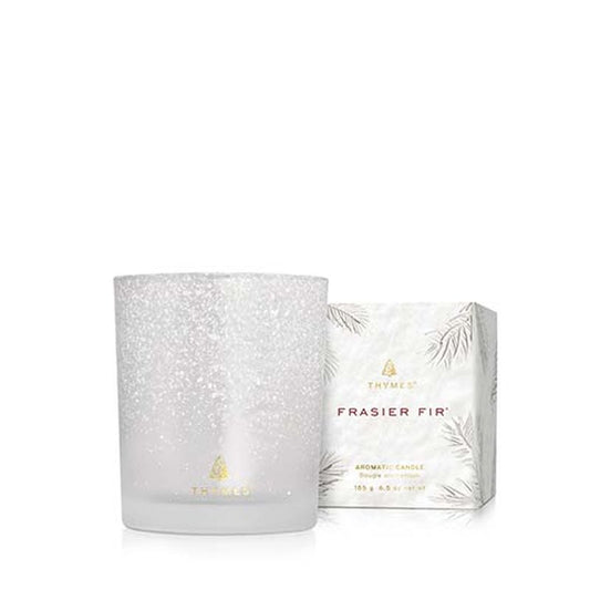 6.5 oz Flocked Poured Candle - Frasier Fir
