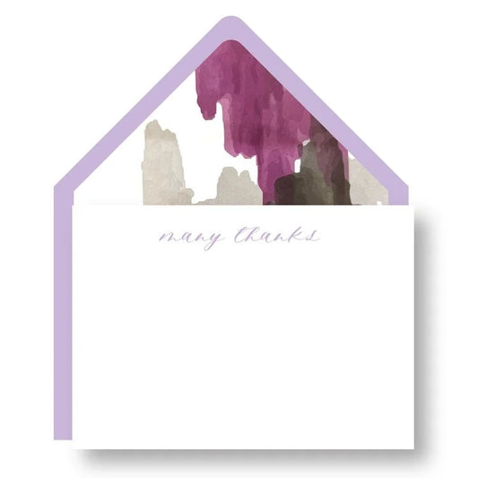 Letterpress Boxed Notes - Plum Thank You