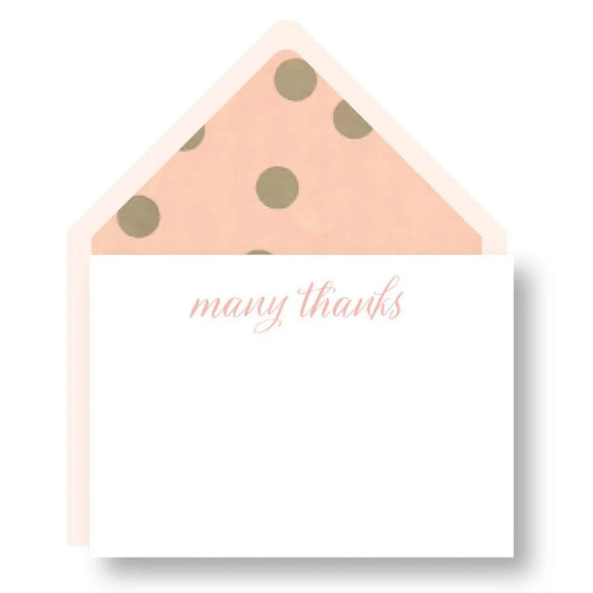 Letterpress Boxed Notes - Salmon Polka Dots Thank You