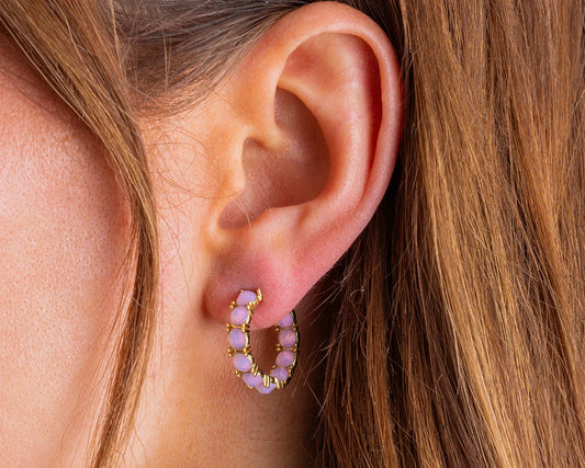 Brooke Opal Hoop Earrings