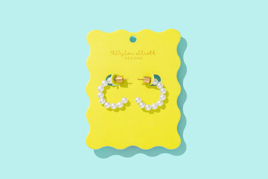 Hoop Earrings - Gold Plated + Pearls - Olivia