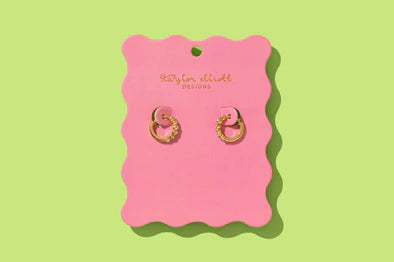 Huggie Earrings - Blaire Bezel