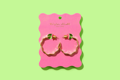 Cassie Wavy Hoop Earrings Small