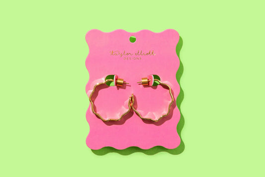 Cassie Wavy Hoop Earrings Small