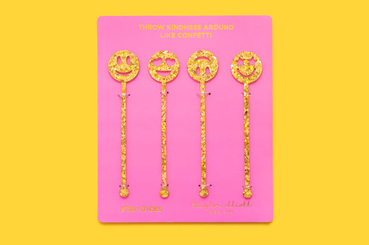Smiley Confetti Stir Sticks