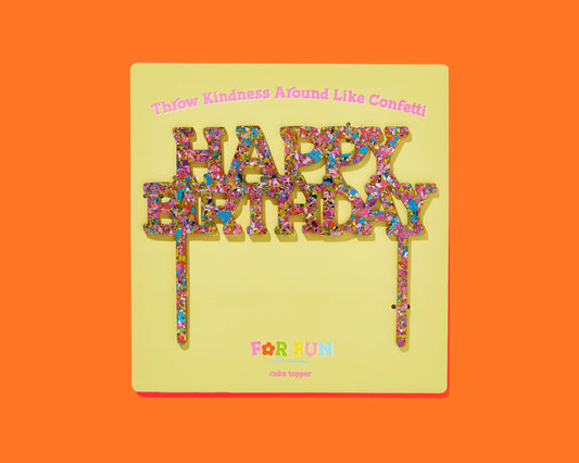 Confetti Cake Topper - Happy Birthday