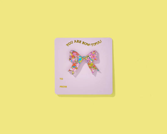 Pin Card - Bow Confetti