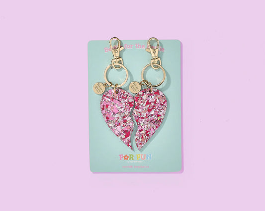 Besties Heart Keychain Set