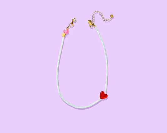 Amore Heart Necklace - Red