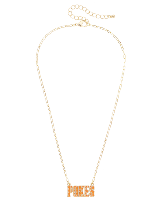Oklahoma State Cowboys Pave Outline Necklace