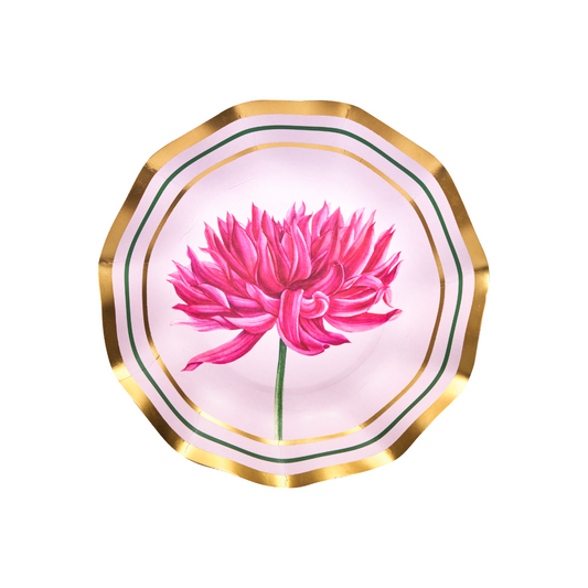 Wavy Dessert Plate - Dahlia Garden