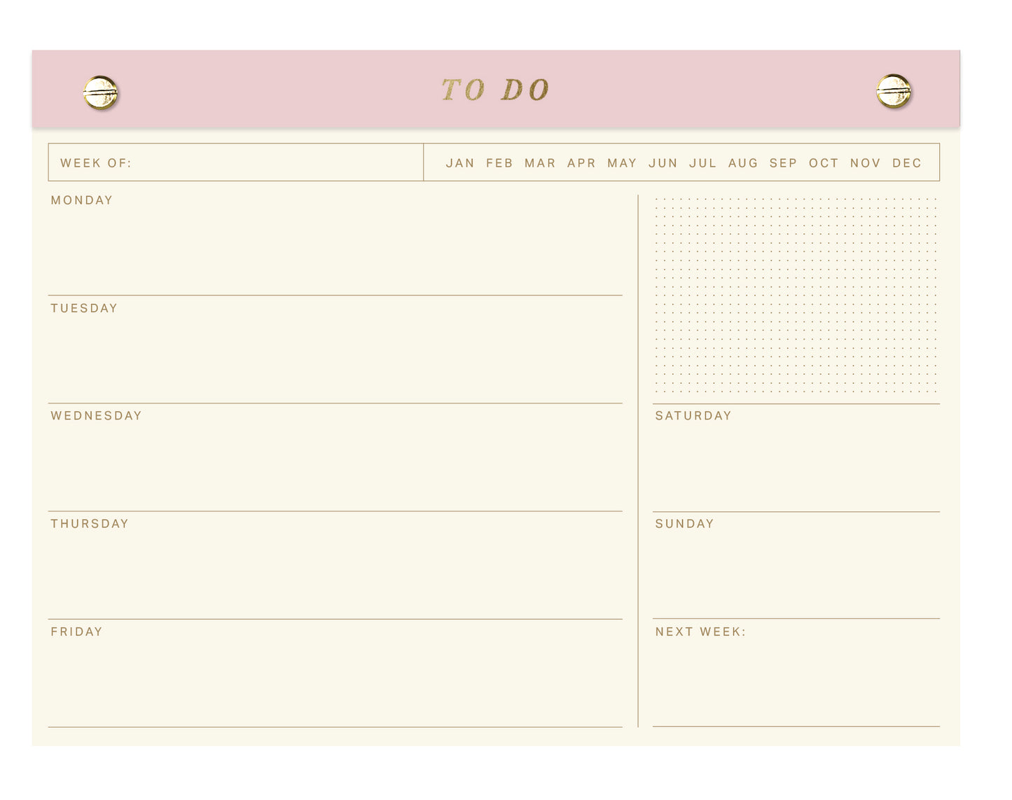 Weekly Desk Pad - Blush