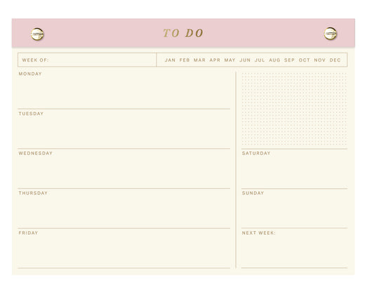 Weekly Desk Pad - Blush