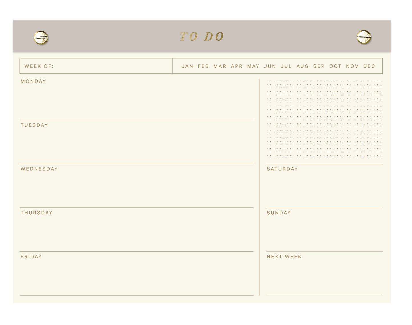 Weekly Desk Pad - Gray