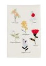 Flower Embroidery Towels - Flower Stems - White