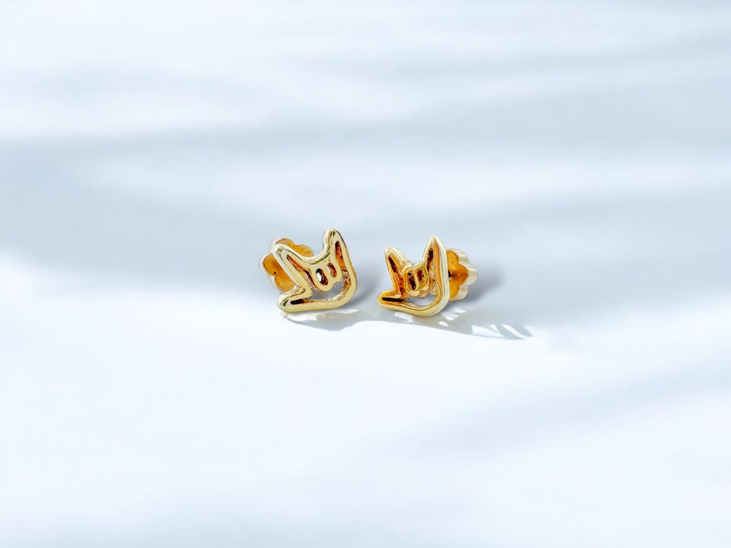 Tiny Stud Earrings - I Love You