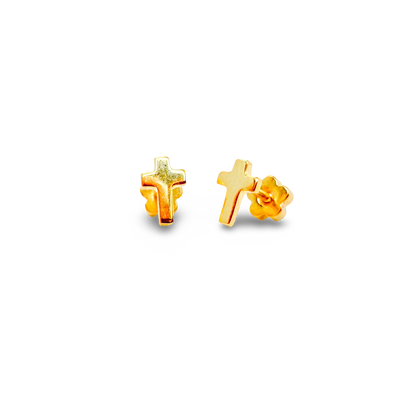 Tiny Stud Earrings - Cross