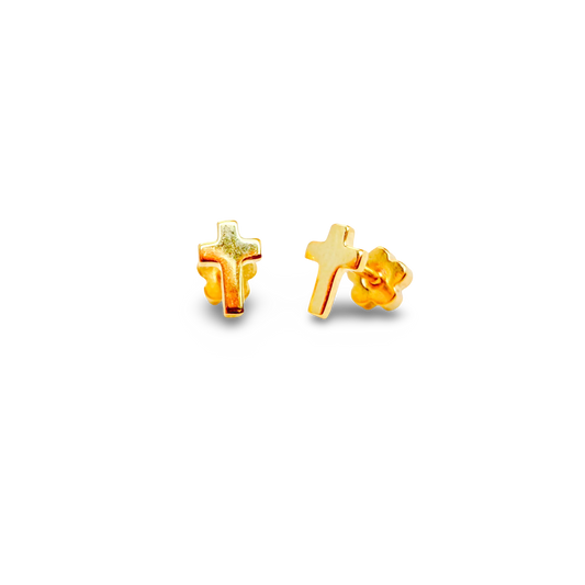 Tiny Stud Earrings - Cross