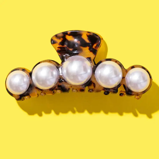 Claw Clip - Brown Tortoise + Pearl