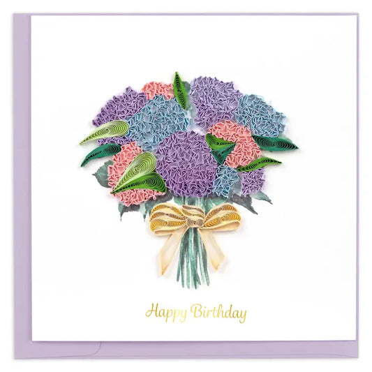 Quilled Card - Hydrangea Bouquet Birthday