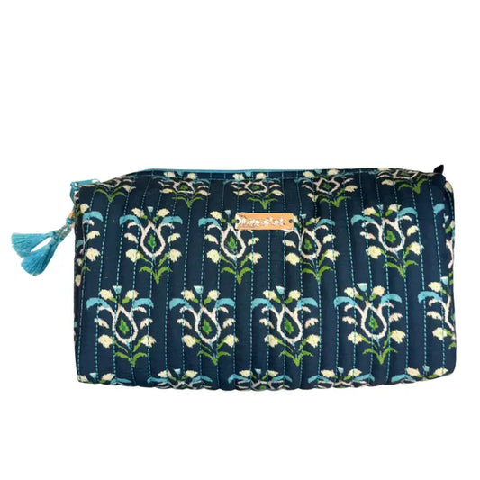 Large Cosmetic Bag -  Rosemary Indigo