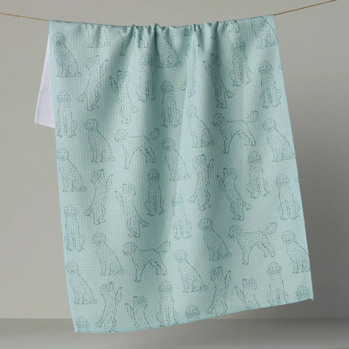 Doodle Pups Tea Towel - Rain