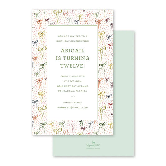 Paper Bows Invitation - 10 CT