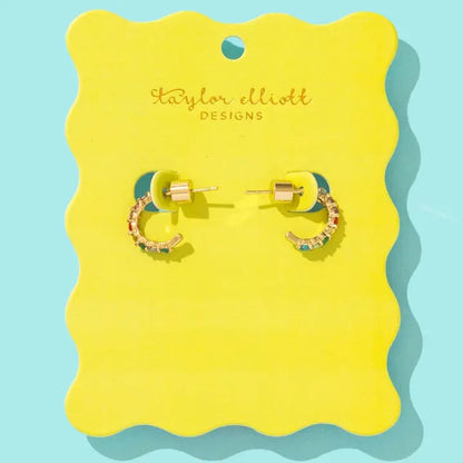 Hallie Colorful Huggie Earrings