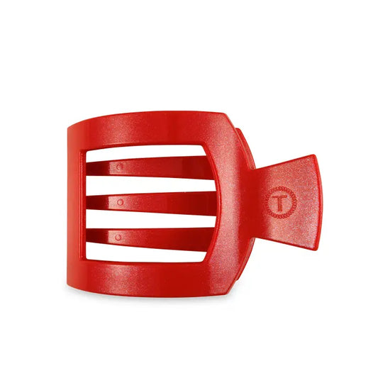 Large Flat Square Hair Clip - Rudolph Red