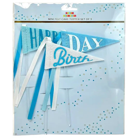 Blue Felt Cake Topper