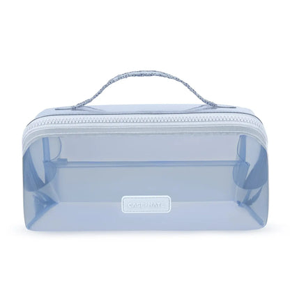 Jelly Cosmetic Bag - Carolina Blue Crochet Wave